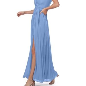 Azazie Tanicia Bridesmaids Dress in Steel Blue